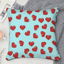 Ame padrão de coração vermelho no Azul Teal