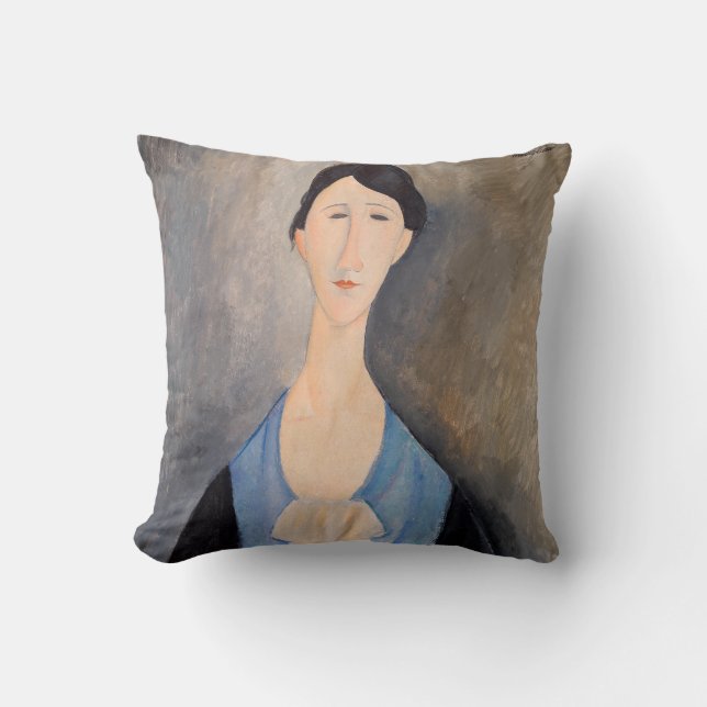 Almofada Amedeo Modigliani - Jovem Mulher de Azul (Frente)