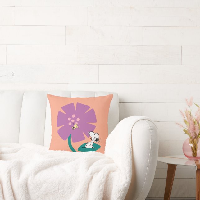 Almofada Amendoins | Ilustração da Natureza: Flor Roxo (Sofá)