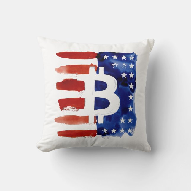 Almofada América Bitcoin (Pintura Nº 8) (Frente)