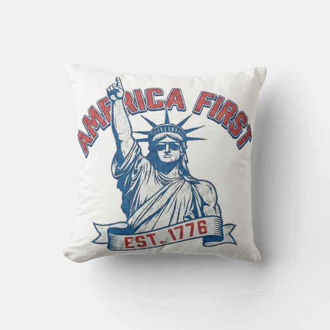Almofada AMÉRICA PRIMEIRO - Fundada em 1776 (Frente)