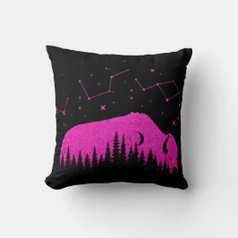 Almofada American Bison Fuchsia Estrelas Rosa Galáxias Lua