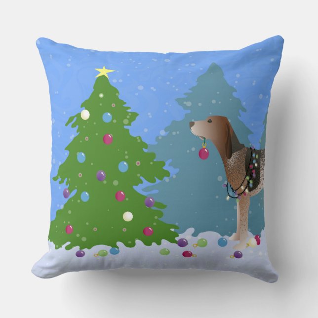 Almofada American English Conhound Decorando Natal Tr (Frente)