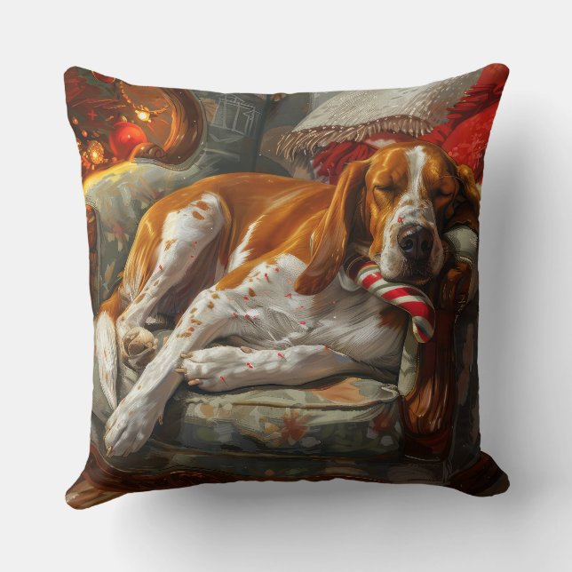 Almofada American English Foxhound Dog Christmas Festivo (Verso)