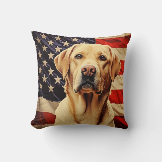 Almofada American Flag Labrador (Frente)