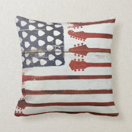Almofada American Flag Patriotic Guitar Music