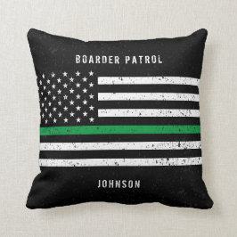 Almofada American Flag Thin Green Line - Nome com Dificulda