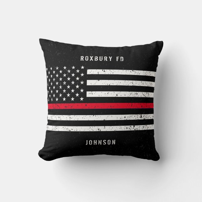 Almofada American Flag Thin Red Line - Nome com Dificuldade (Frente)