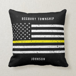 Almofada American Flag Thin Yellow Line - Nome Com Dificuld