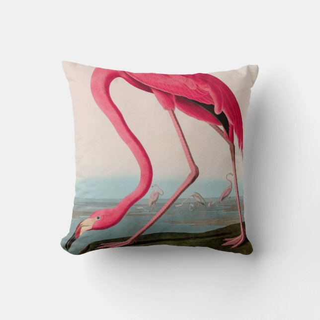 Almofada American Flamingo Birds of America Audubon Impress (Frente)