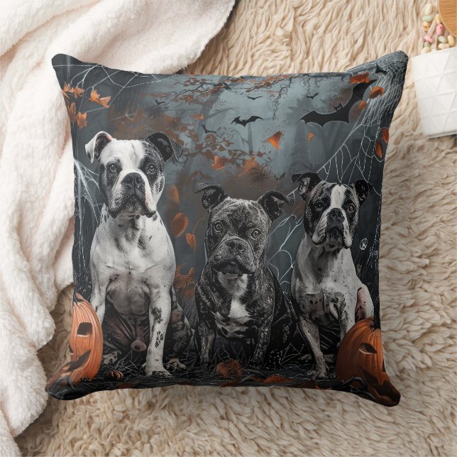 Almofada American Staffordshire Halloween Night Dogggy (Cobertor)