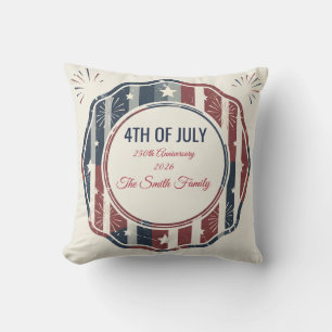 Almofada Americana Vintage Emblema Patriótico 4 de Julho