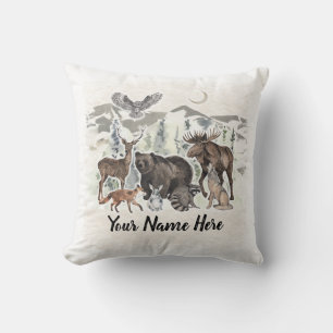 Almofada Amigos de animais florestais personalizados