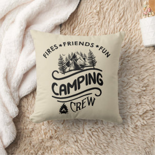 Almofada Amigos do camping-slogan da equipe engraçada