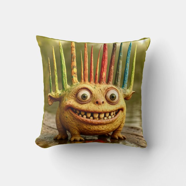 Almofada Amigos Ímpar - Poster de Monstro do Arco-Íris (Frente)