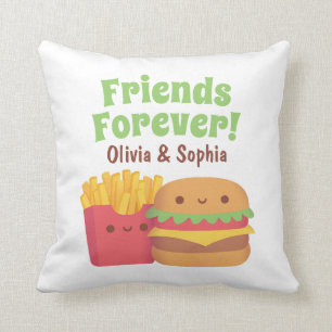 Almofada Amigos para Sempre, Kawaii Fries e Amigo do Hambúr
