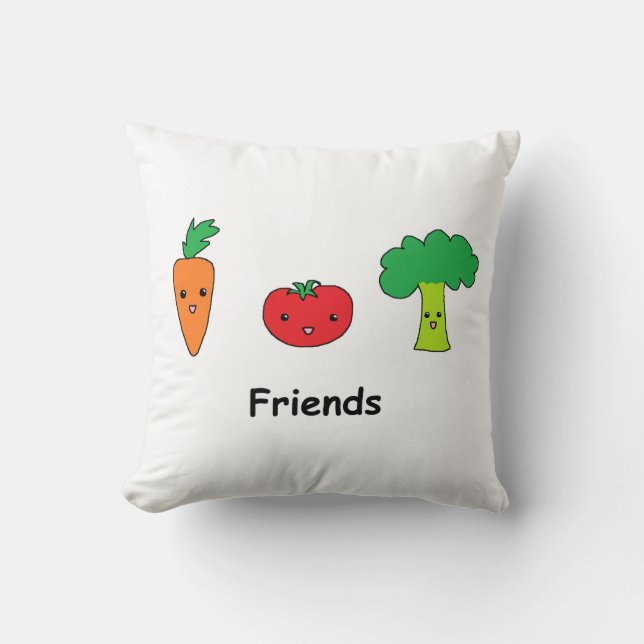 Almofada Amigos vegetais felizes (Frente)
