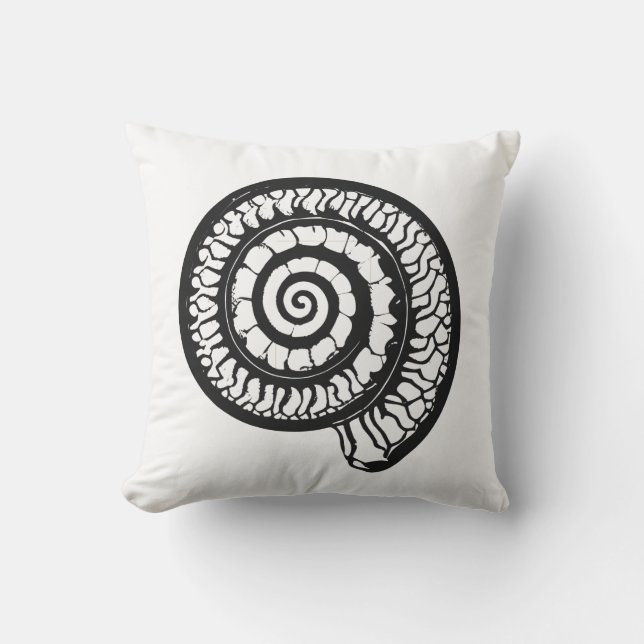 Almofada Ammonite Fóssil - Selo Espiral (Frente)