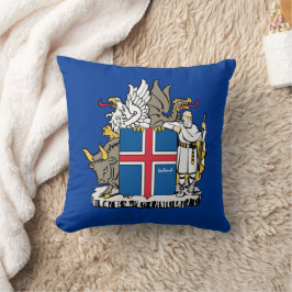 Almofada Amo a Islândia & bandeira islandesa, emblema / fer