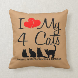 Almofada Amo Os Meus Quatro Gatos