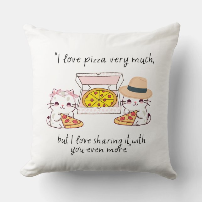 ALMOFADA AMO PIZZA MUITO, GATOS (Frente)