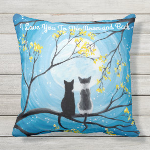 Almofada Amo-Te À Lua E Ao Gato De Trás