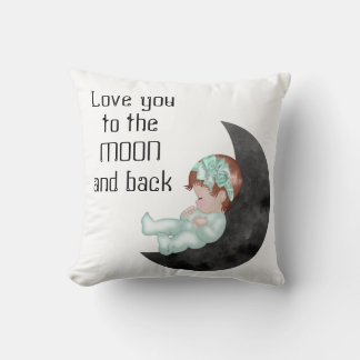 Almofada Amo-te ao Travesseiro da Lua e do Bebê Traseiro