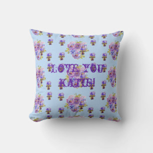 Almofada Amo-Te As Meninas Personalizadas Nomeiam Cushion F