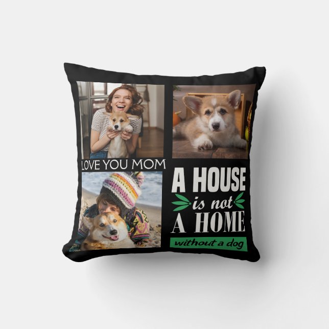 Almofada Amo-te, Mãe personalizada, três imagens de colagem (Frente)