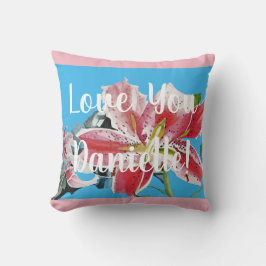 Almofada Amo-Te Mulheres Nome Lily floral Decor Cushion