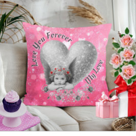 Almofada Amo-Te Para Sempre, Meu Amor Cupido Vintage