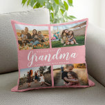 Almofada Amo-Te Vovó 4 Fotografia Collage<br><div class="desc">Digamos que te amamos a vovó neste feriado com um travesseiro decorativo de presente de Natal personalizado com 4 das suas fotos favoritas e nomes de netos e netos. Todo texto neste design é editável para que você possa adicionar sua própria mensagem ou texto. Disponível em diversas cores, estilos e...</div>