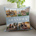 Almofada Amo-Te Vovó Personalizada 4 Colagem Fotográfica<br><div class="desc">Digamos que te amamos a vovó neste feriado com um travesseiro decorativo de presente de Natal personalizado com 4 das suas fotos favoritas e nomes de netos e netos. Todo texto neste design é editável para que você possa adicionar sua própria mensagem ou texto. Disponível em diversas cores, estilos e...</div>
