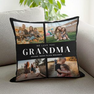 Almofada Amo-Te Vovó Personalizada 4 Colagem Fotográfica