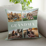 Almofada Amo-Te Vovó Personalizada 4 Colagem Fotográfica<br><div class="desc">Digamos que te amamos a vovó neste feriado com um travesseiro decorativo de presente de Natal personalizado com 4 das suas fotos favoritas e nomes de netos e netos. Todo texto neste design é editável para que você possa adicionar sua própria mensagem ou texto. Disponível em diversas cores, estilos e...</div>