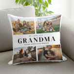 Almofada Amo-Te Vovó Personalizada 4 Colagem Fotográfica<br><div class="desc">Digamos que te amamos a vovó neste feriado com um travesseiro decorativo de presente de Natal personalizado com 4 das suas fotos favoritas e nomes de netos e netos. Todo texto neste design é editável para que você possa adicionar sua própria mensagem ou texto. Disponível em diversas cores, estilos e...</div>
