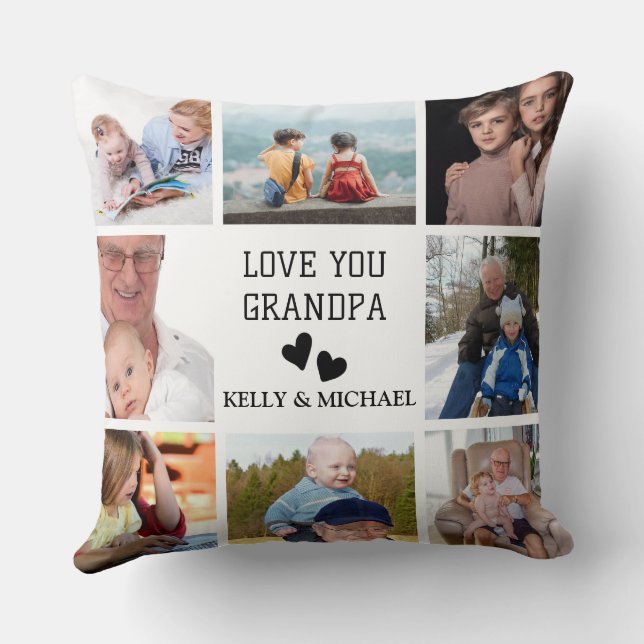 Almofada Amo-Te Vovô, Travesseiro decorativo Fotográfico de (Verso)