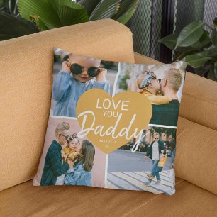 Almofada Amo Você 'Pai' Foto Personalizada Colagem Coraç