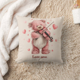 Almofada Amo Você Teddy com Violino