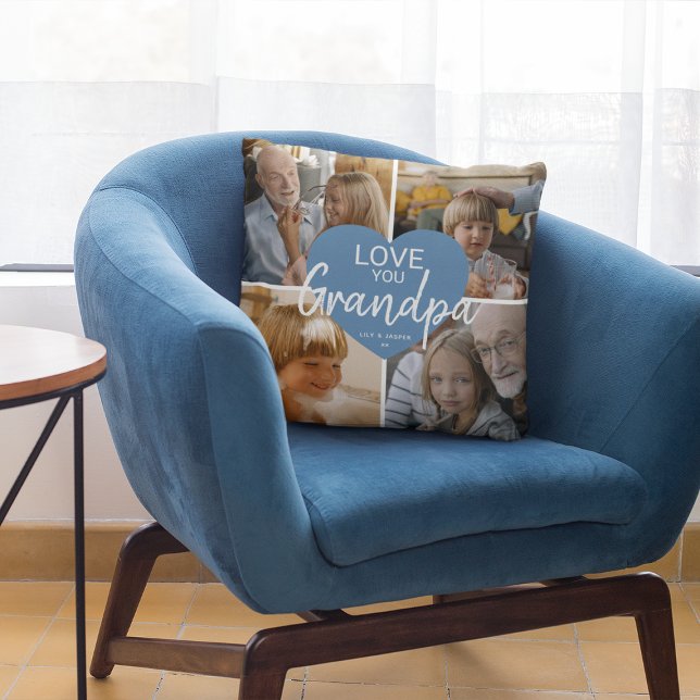 Almofada Amo Você 'Vovô' Colagem Personalizada de Fotos em  (Criador carregado)