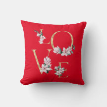 Amor à letra dourada com flores magnólia