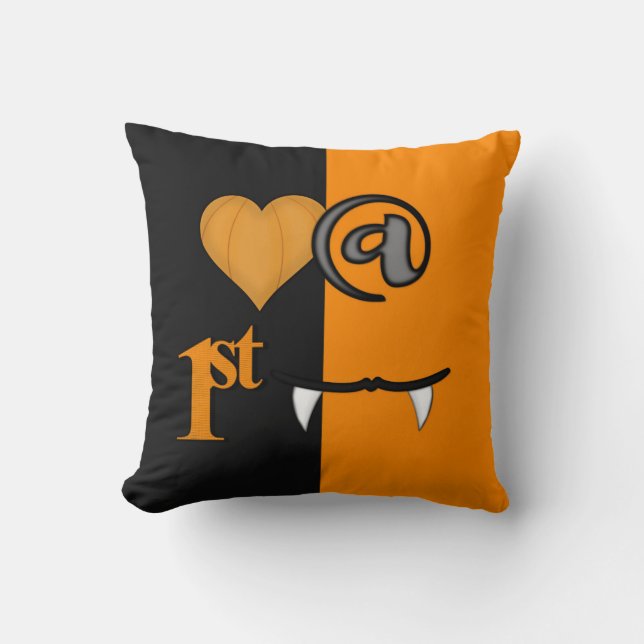 Almofada Amor Ao Primeiro Bite No Dia Das Bruxas (Frente)