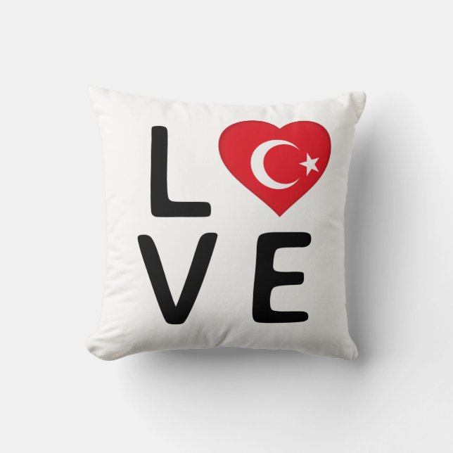 Almofada Amor - bandeira da Turquia (Frente)