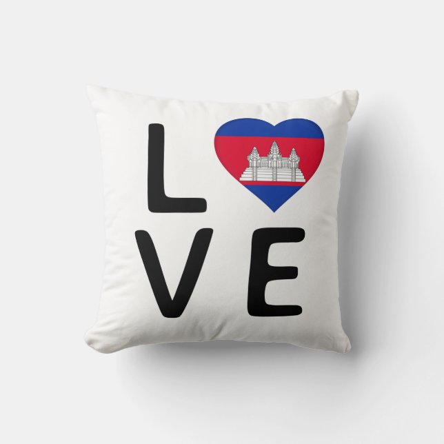 Almofada Amor - Bandeira do Camboja (Frente)