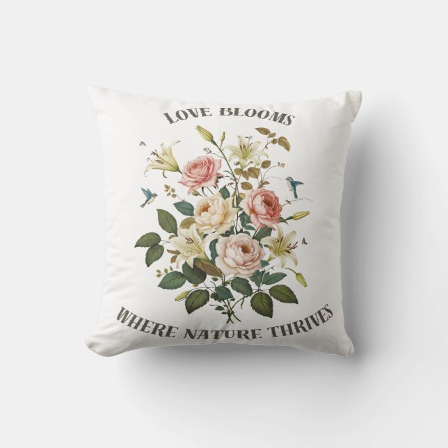 Almofada Amor Blooms com Natureza (Frente)