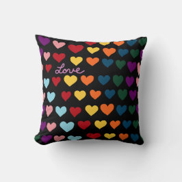 Almofada Amor Com Arco-íris de Corações