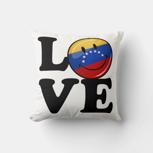 Almofada Amor da bandeira de sorriso de Venezuela (Frente)
