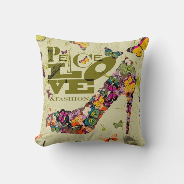 Almofada Amor da paz e forma, xo PJ. (Frente)