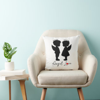 Almofada Amor de Anjo – Design Fofo de Casal de Anjos