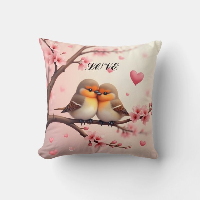 Almofada Amor de Casal de Pássaros (Frente)